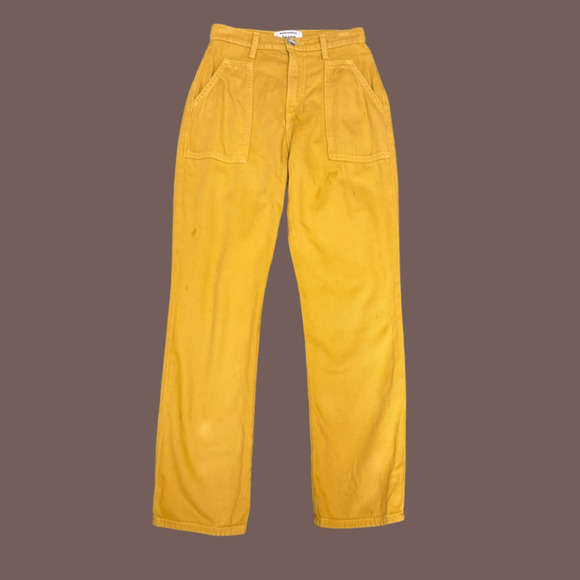 Reformation Taylor Pant Jeans | Dijon Yellow Denim | Size 26 | Vintage - Picture 1 of 5